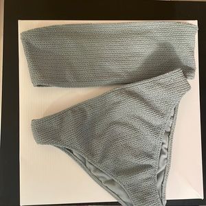 Bandeau high rise bottom bikini